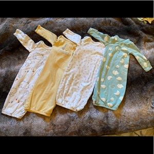 SOLD! Carters Preemie Baby Unisex Sleeper Gowns Bundle of 4